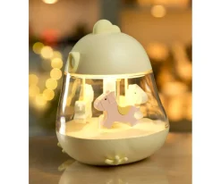 Caja de Música Carrusel con Lámpara Chicklet Amarillo