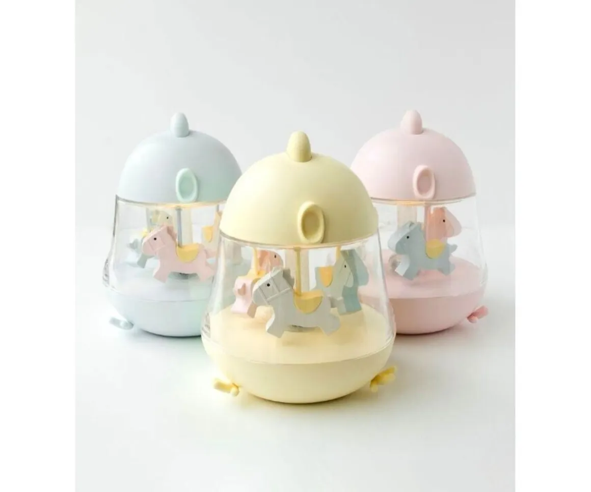 Caja de Música Carrusel con Lámpara Chicklet Amarillo