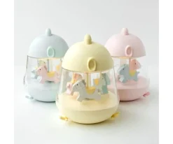 Caja de Música Carrusel con Lámpara Chicklet Azul