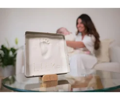 Caja Huella de Bebé Cuadrada Jolis Coeurs