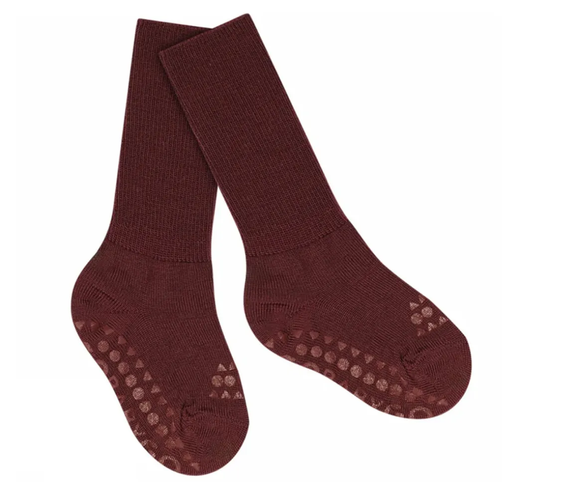 Calcetines Suela Antideslizante Lana Merino Wine Red