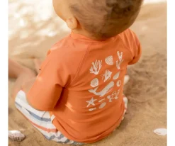 Camiseta Protección Solar Ocean Sea Life Coral Rojo