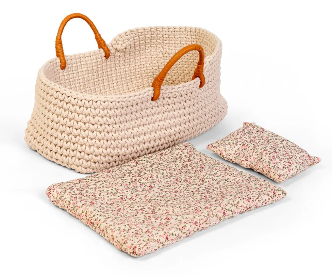 Capazo Moisés Pequeño Croché para Muñecas
