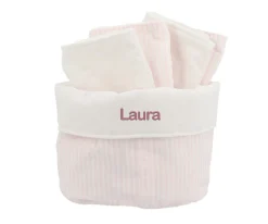 Cesta con secababitas Dorset Rosa Personalizable