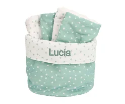 Cesta con Secababitas Mini Star Verde Personalizable