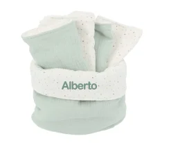 Cesta con Secababitas Rainbow Dots Verde Personalizable