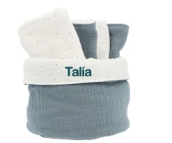 Cesta con Secababitas Rainbow Dots Azul Personalizable