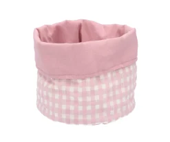 Cesta con Secababitas Vichy Rosa Personalizable