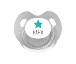 Chupete Personalizado Retro Gris Estrella