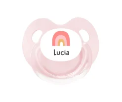Chupete Personalizado Retro Arcoíris Rosa