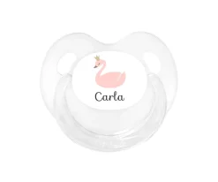 Chupete Personalizado Retro Transparente Cisne