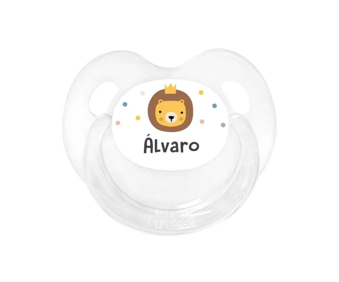 Chupete Personalizado Retro Transparente León