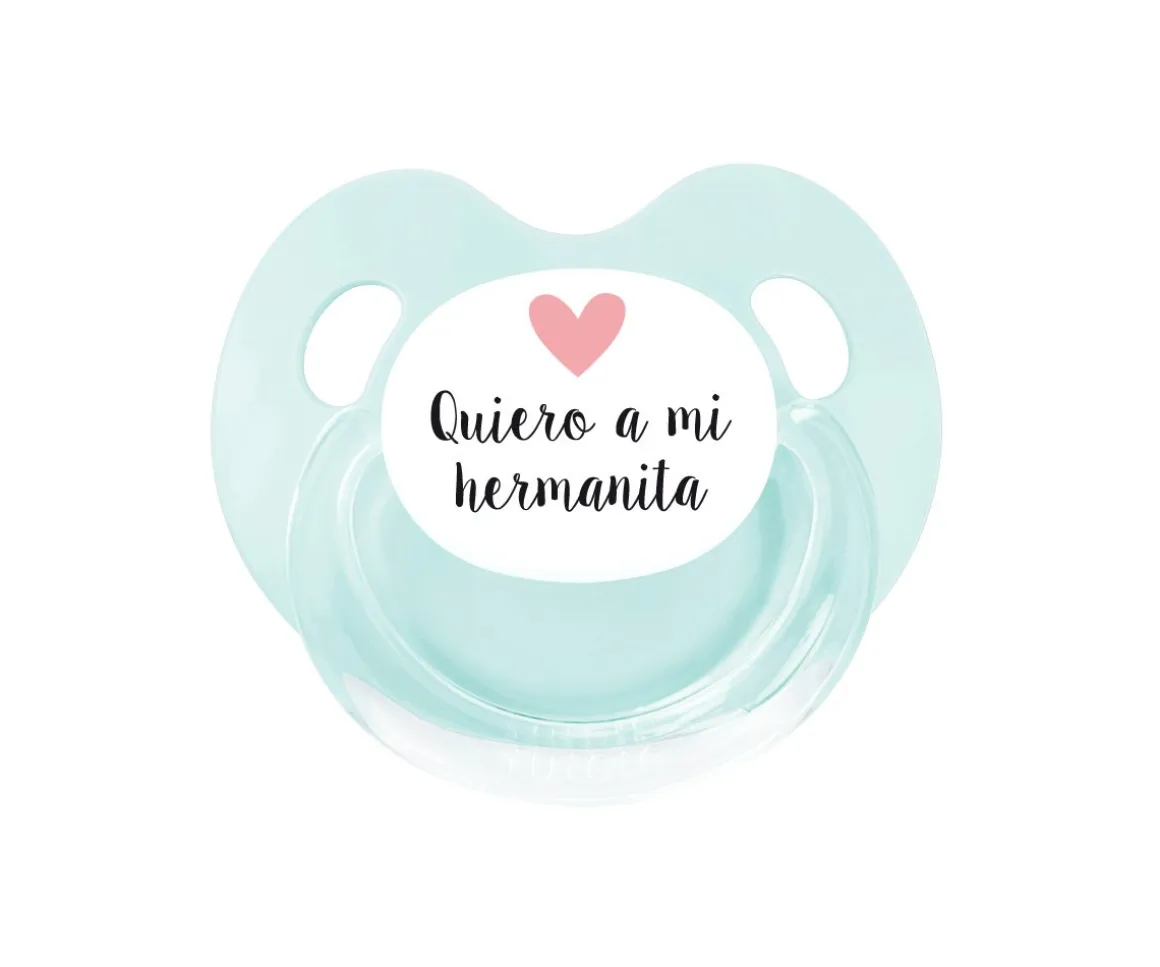 Chupete Retro Aqua Quiero a mi Hermanita
