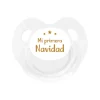 Chupete Retro Blanco Mi Primera Navidad Mostaza