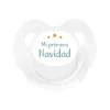 Chupete Retro Blanco Mi Primera Navidad Verde
