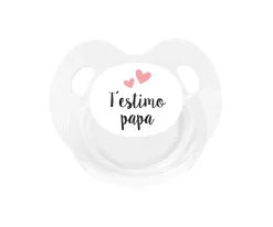 Chupete Retro Blanco T'estimo papa