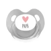 Chupete Retro Gris Corazón Papá