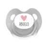 Chupete Retro Gris Corazón Abuelo