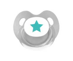 Chupete Retro Gris Estrella Verde