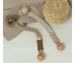 Chupetero BIBS Trenzado Ivory/Vanilla