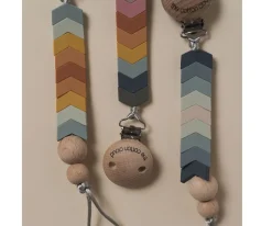 Chupetero Silicona Chevron Azul