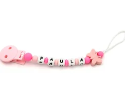 Chupetero Silicona Personalizado Mariposa Fucsia