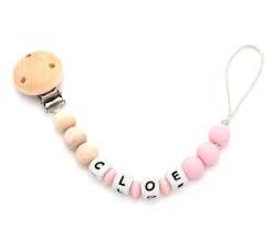 Chupetero Silicona Personalizado Eco Pink