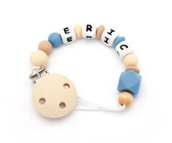 Chupetero Silicona Personalizado Natural Sapphire