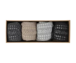 Combo Box Calcetines Suela Antideslizante Algodón Dark Grey Melagne, Sand, Grey Melange, Black