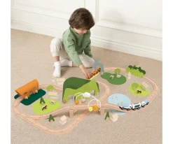 Conjunto de Trenes de Madera Naturaleza