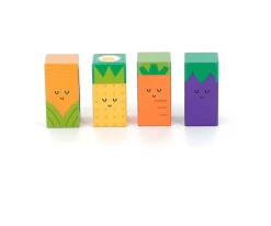 Cubos Sonoros de Madera Frutas y Verduras