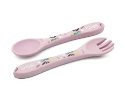 Cuchara y Tenedor de Silicona Unicornio
