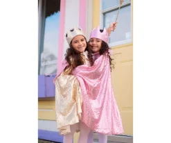 Disfraz Capa de Lentejuelas Rosa 5-6 Años