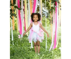 Disfraz Think Mint Falda y Alas Brillantes Rosa Menta T.4-6años