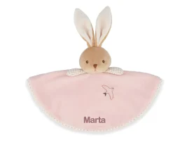 Doudou Conejo Redondo Rosa Personalizable