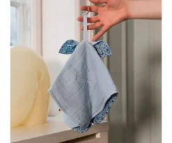Doudou Kangaroo BIBS Liberty Chamomile Lawn Baby Blue