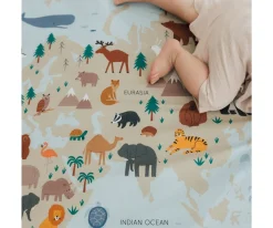 Enrollagateo Simple Estampado Mapa Mundi