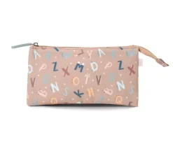 Estuche 3 Compartimentos Funny Letters Personalizable