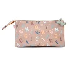 Estuche 3 Compartimentos Funny Letters Personalizable