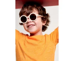 Gafas de Sol Flexibles (3-5años) Euro Round Amber Lenses Sweet Cream