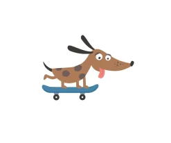 Gorra con Visera Junior Azul Skater Dog Personalizada