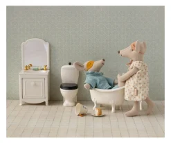 Lavabo Aparador con Espejo para Ratón Off White