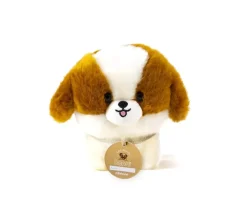 Les Minis Kanaï Perro de Peluche Suki con Collar y Cesta de Piel Sintética