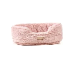 Les Minis Perro de Peluche Tama con Collar y Cesta de Piel Sintética