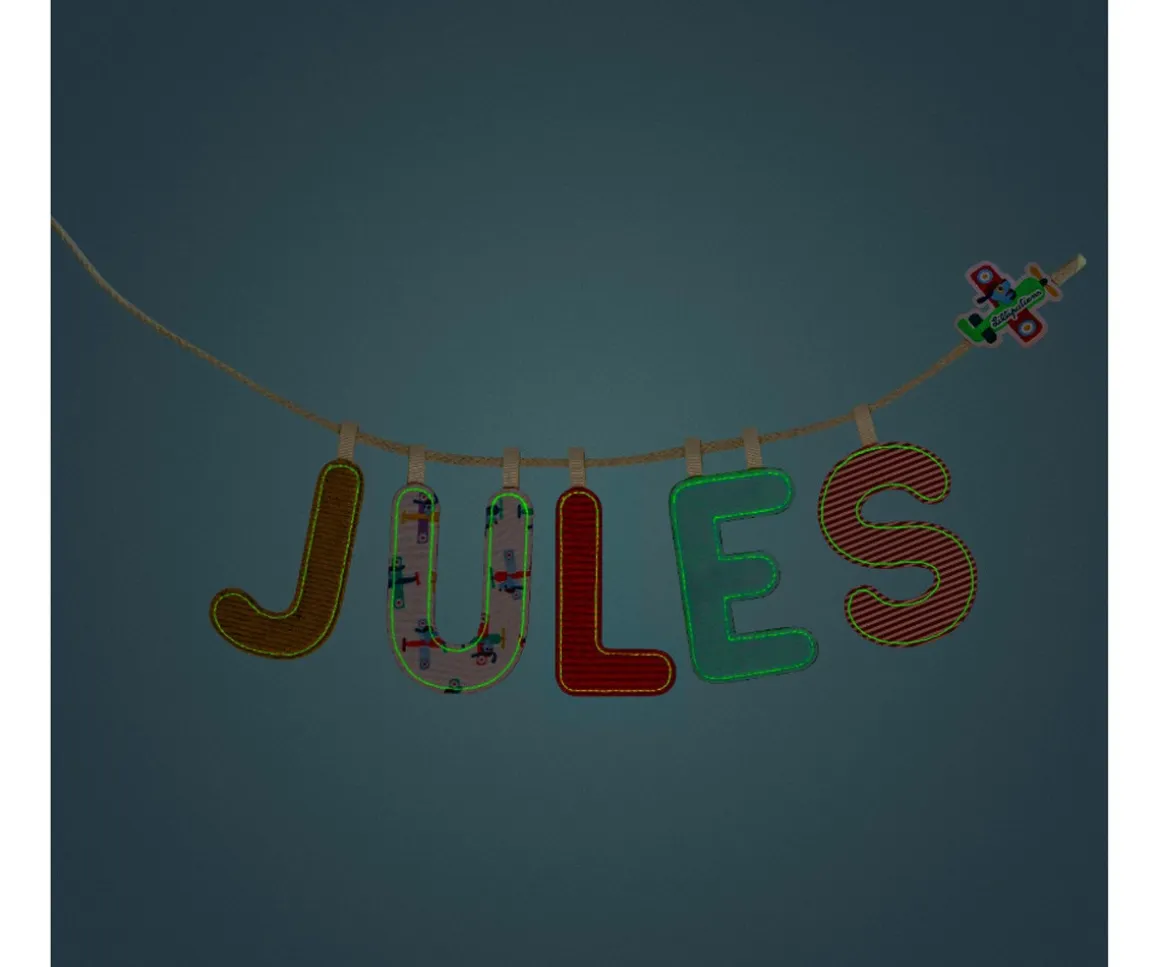 Letra Tela Fosforescente L Roja