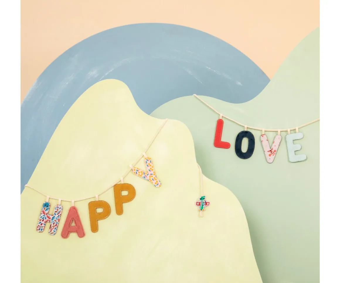 Letra Tela Fosforescente L Roja