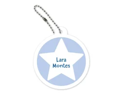 Llavero Redondo Mochila Azul Estrella