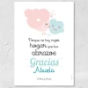 Lámina Personalizada Abuela nube azul