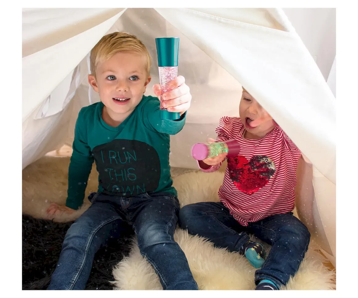 Lámpara Sensorial Purpurina con Luz Verde