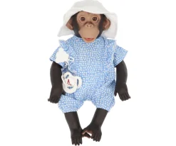 Lola La Chimpancé con Body Popelín Topos Royal y Gorro Pescador